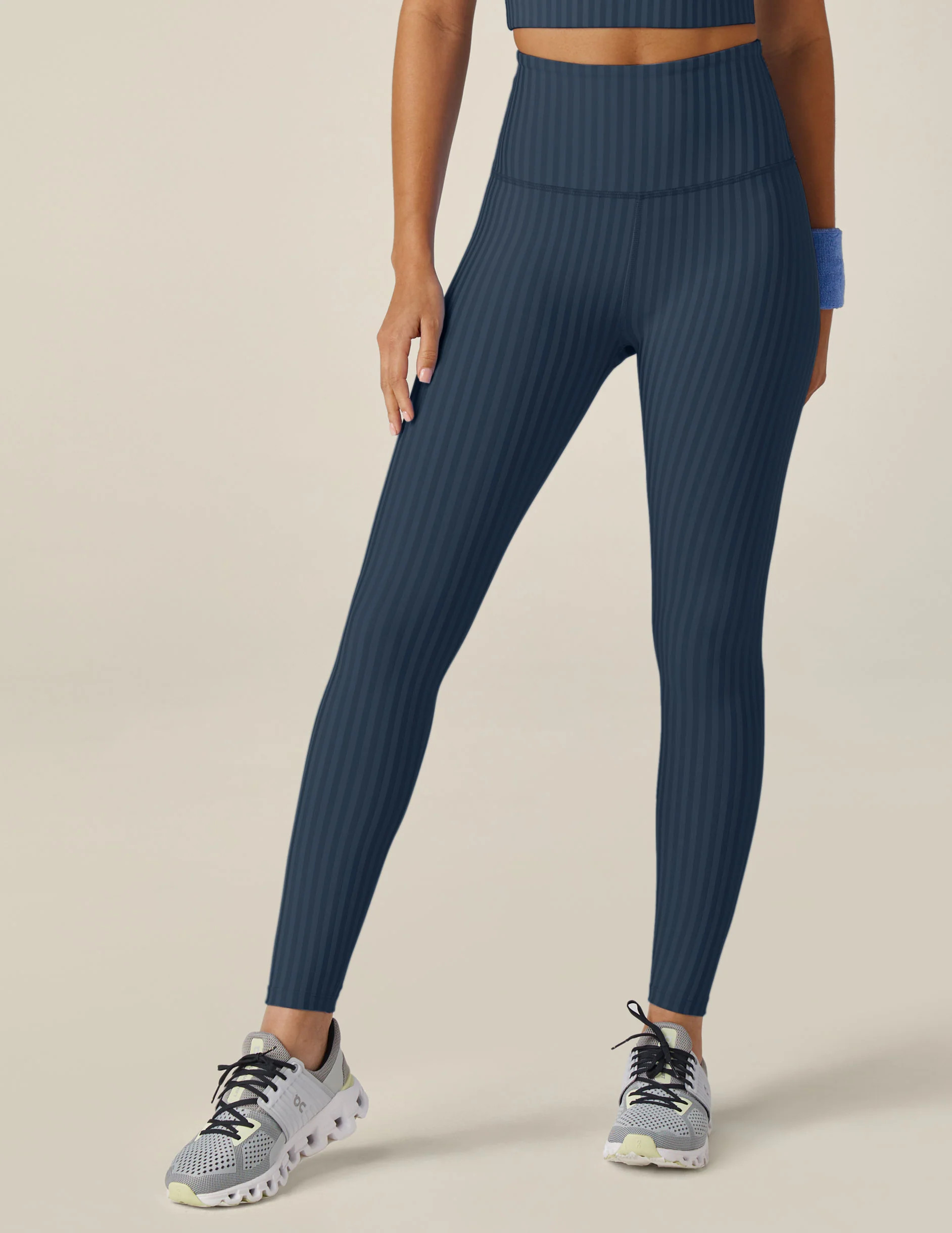 Striped Jacquard Caught In The Midi High Waisted Legging | Beyond Yoga | Beyond Yoga