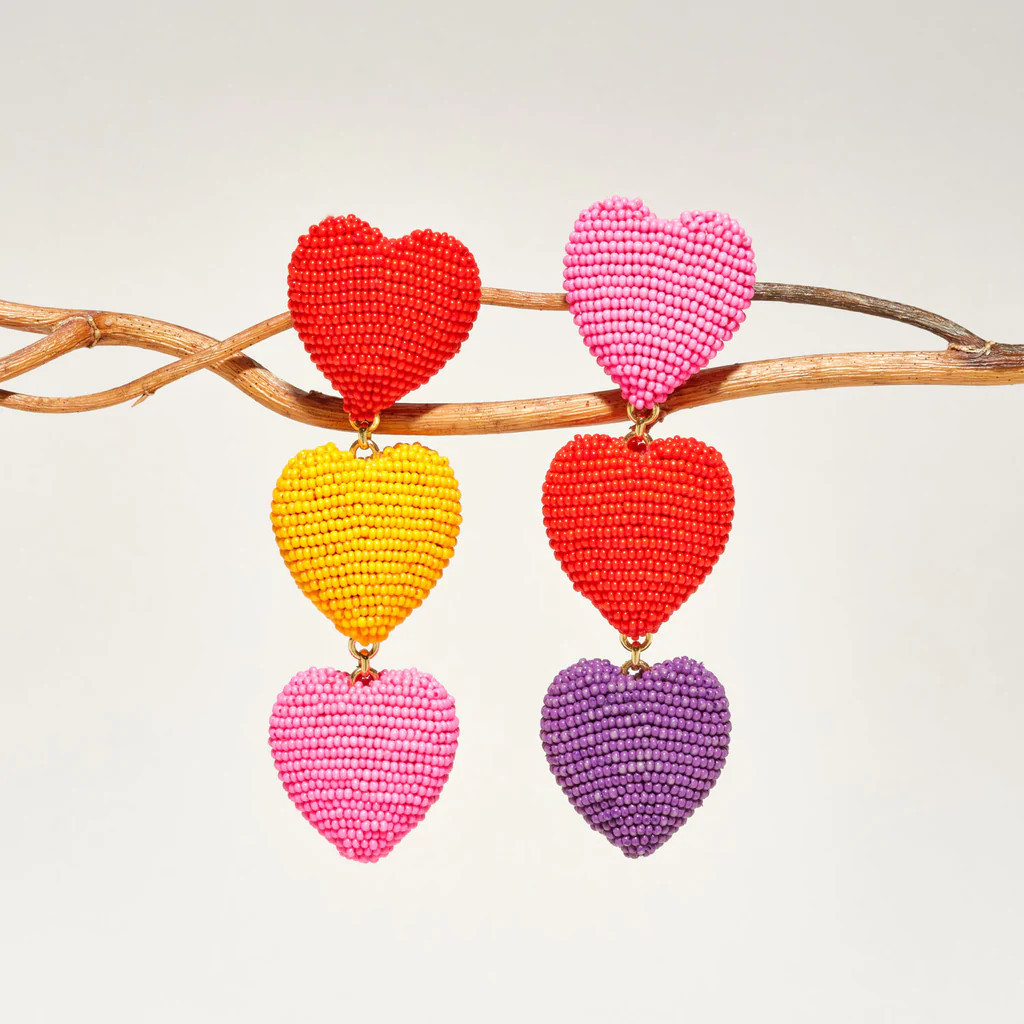 Heart Breaker Earrings Red Multi | Mignonne Gavigan