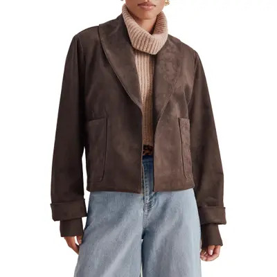Splendid x @cellajaneblog Faux Suede Jacket in Java Brown at Nordstrom, Size X-Small | Nordstrom