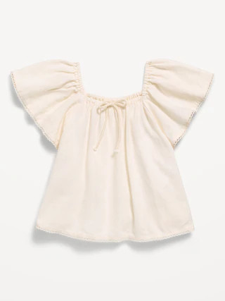 Short-Sleeve Linen-Blend Top for Toddler Girls | Old Navy (CA)