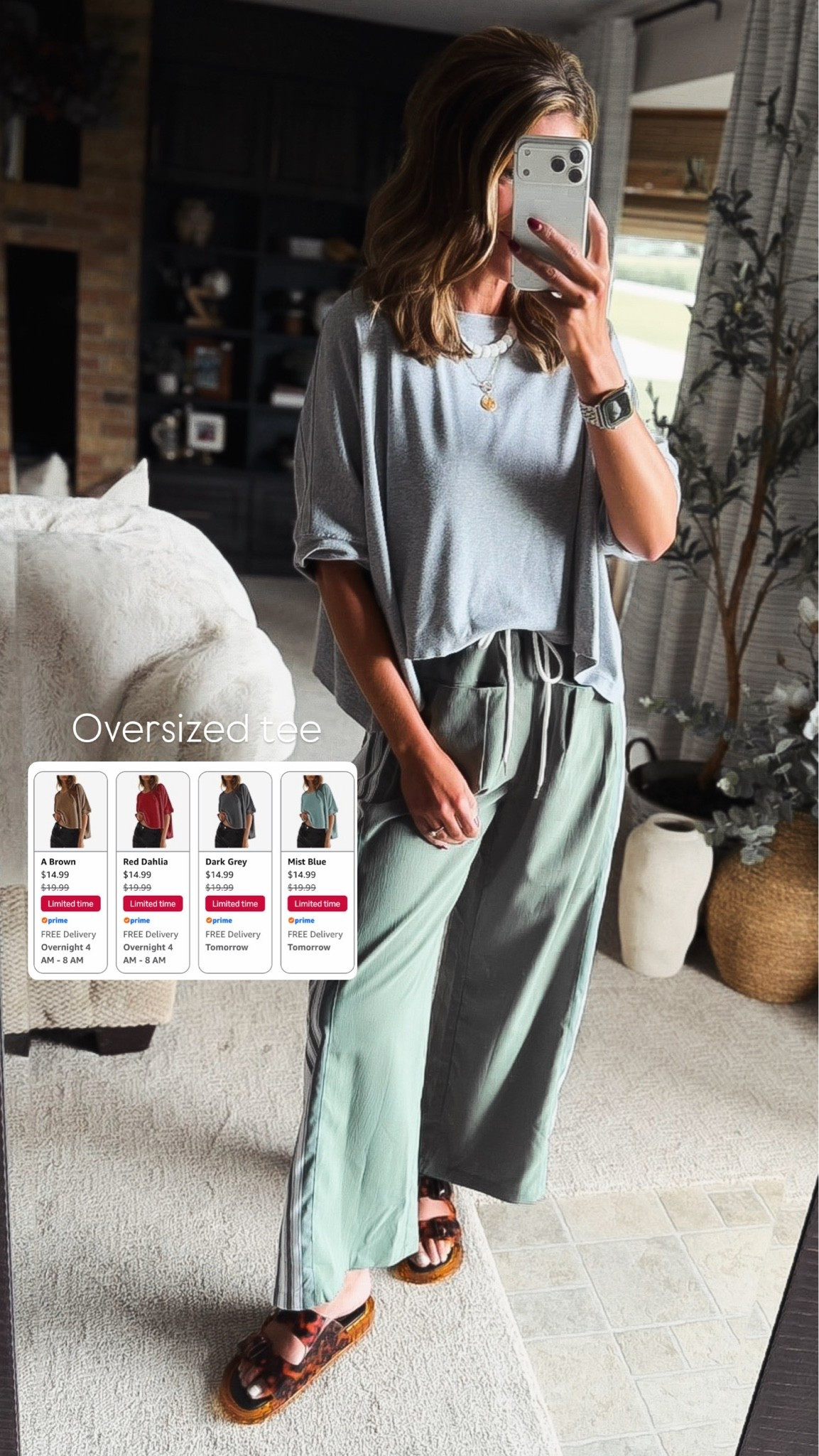 Amazon oversized tees less than $15
Tee/ small
Pants/ medium

#LTKSaleAlert #LTKSeasonal