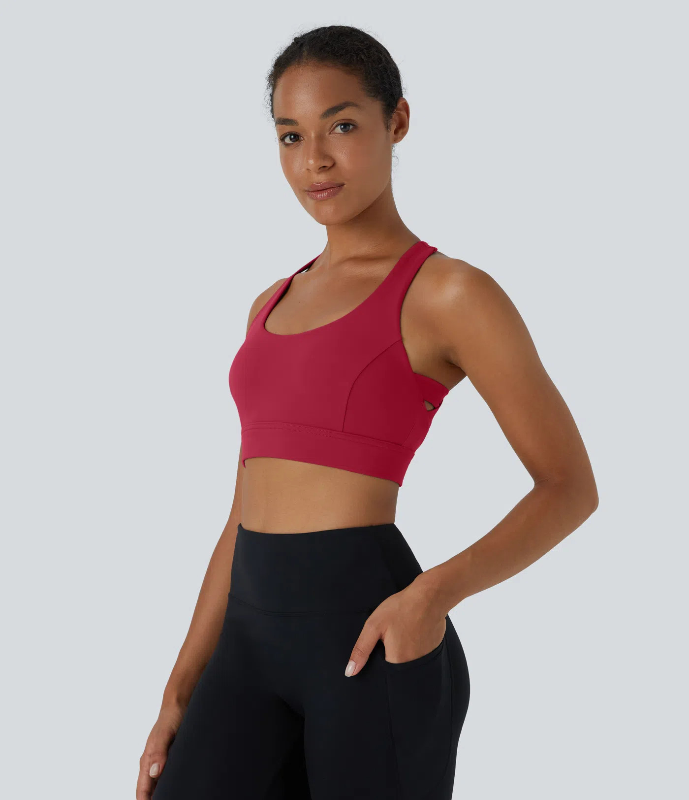 Women’s Low Support Backless Racerback Crisscross Yoga Sports Bra - Halara | HALARA