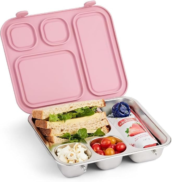 Elk and Friends Kids Stainless Steel Bento Box with Silicone Lid | Leak-proof | Toddler Lunch Con... | Amazon (US)