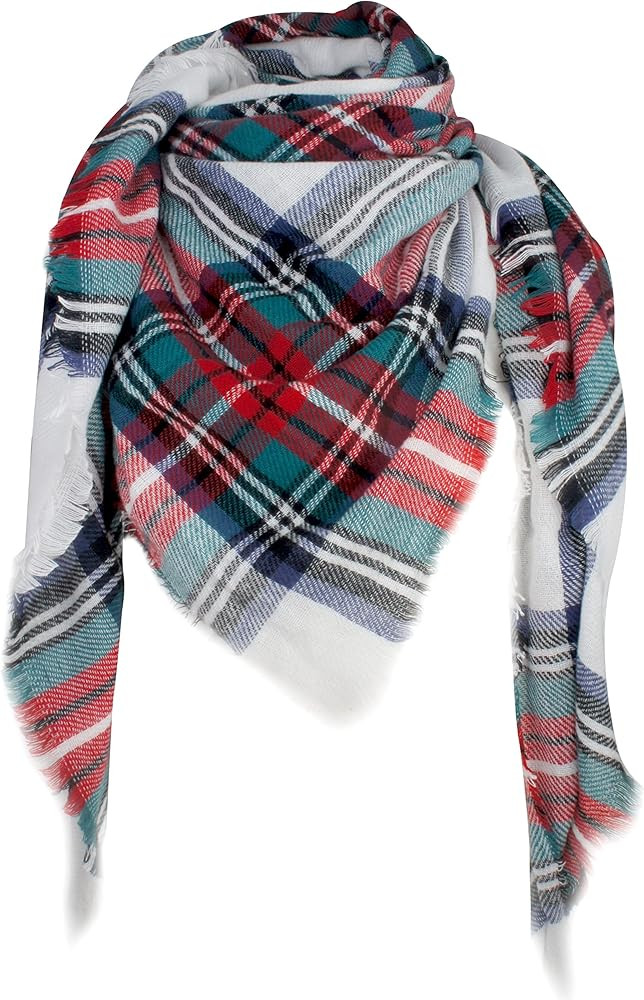 Women's Fall Winter Scarf Classic Tassel Plaid Tartan Warm Soft Chunky Large Blanket Wrap Shawl S... | Amazon (US)