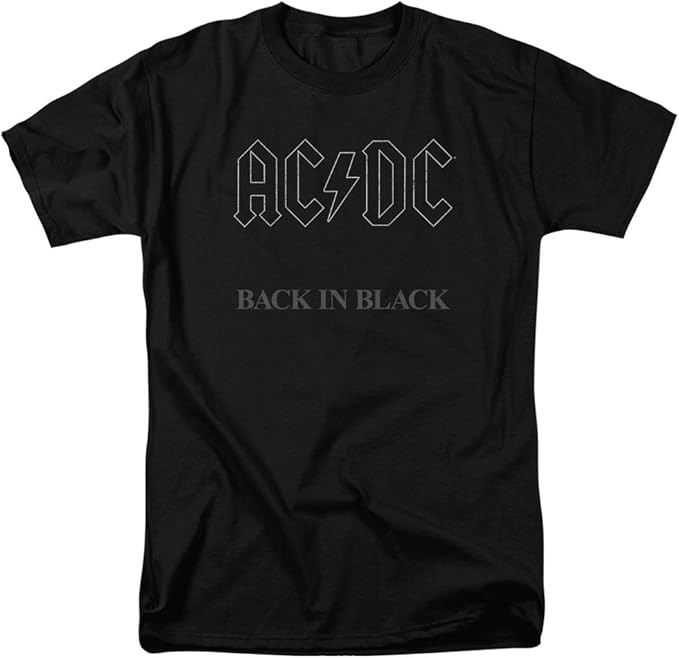 ACDC Back in Black Logo Rock Album T Shirt & Stickers - Collection | Amazon (US)