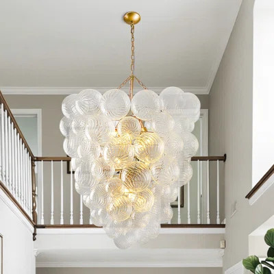 12-light Luxury Modern Chandelier, Clear Glass Bubble Design | Wayfair North America