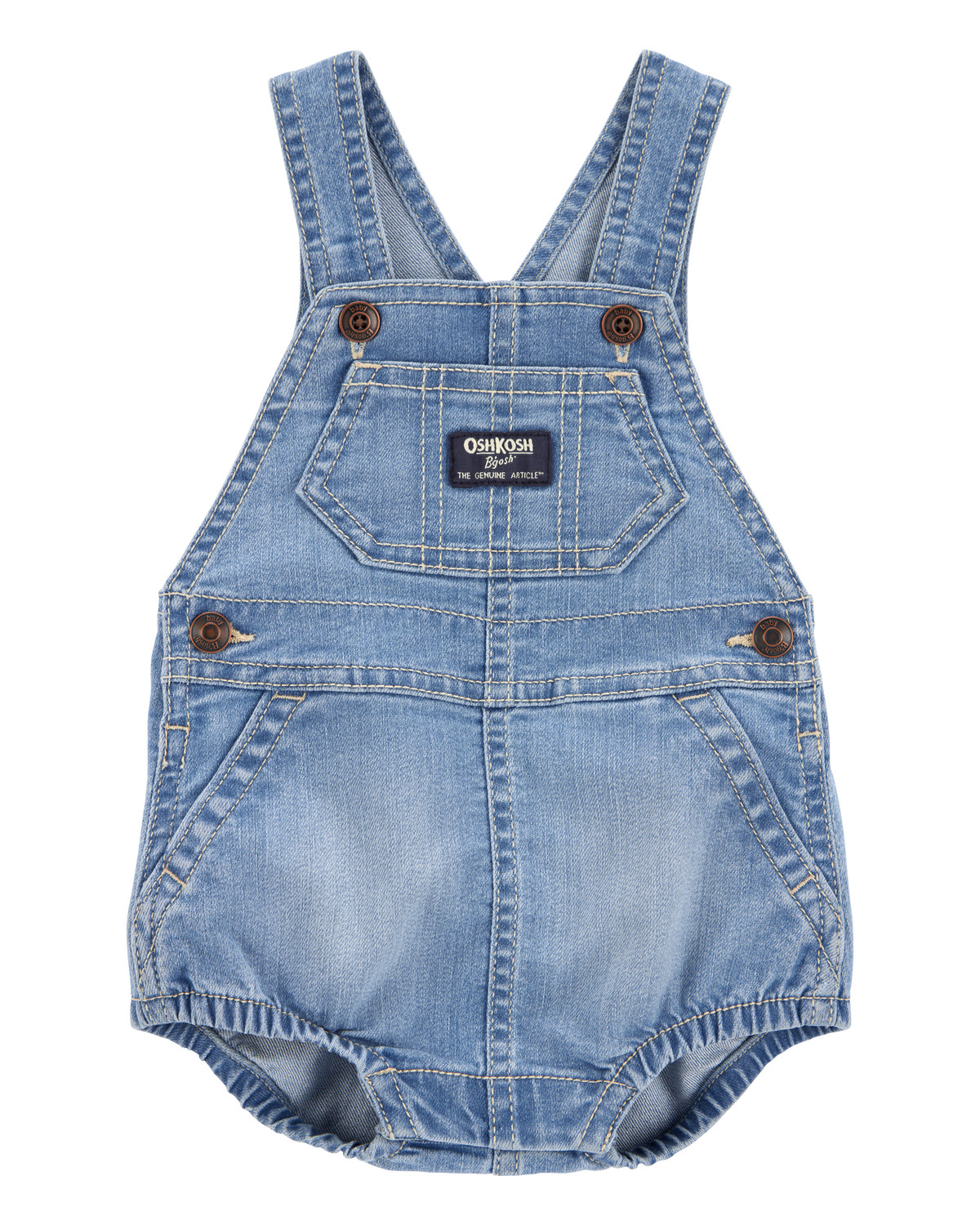 Baby Denim Bubble Romper - Blue | Carter's Inc