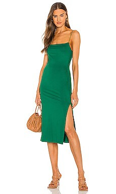 Enza Costa Strappy Side Slit Dress in Fern from Revolve.com | Revolve Clothing (Global)