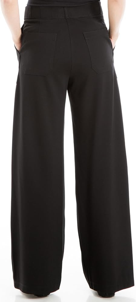 Max Studio Women's Wide-Leg Button Front Casual Trouser Pants, for Office & Work | Amazon (US)