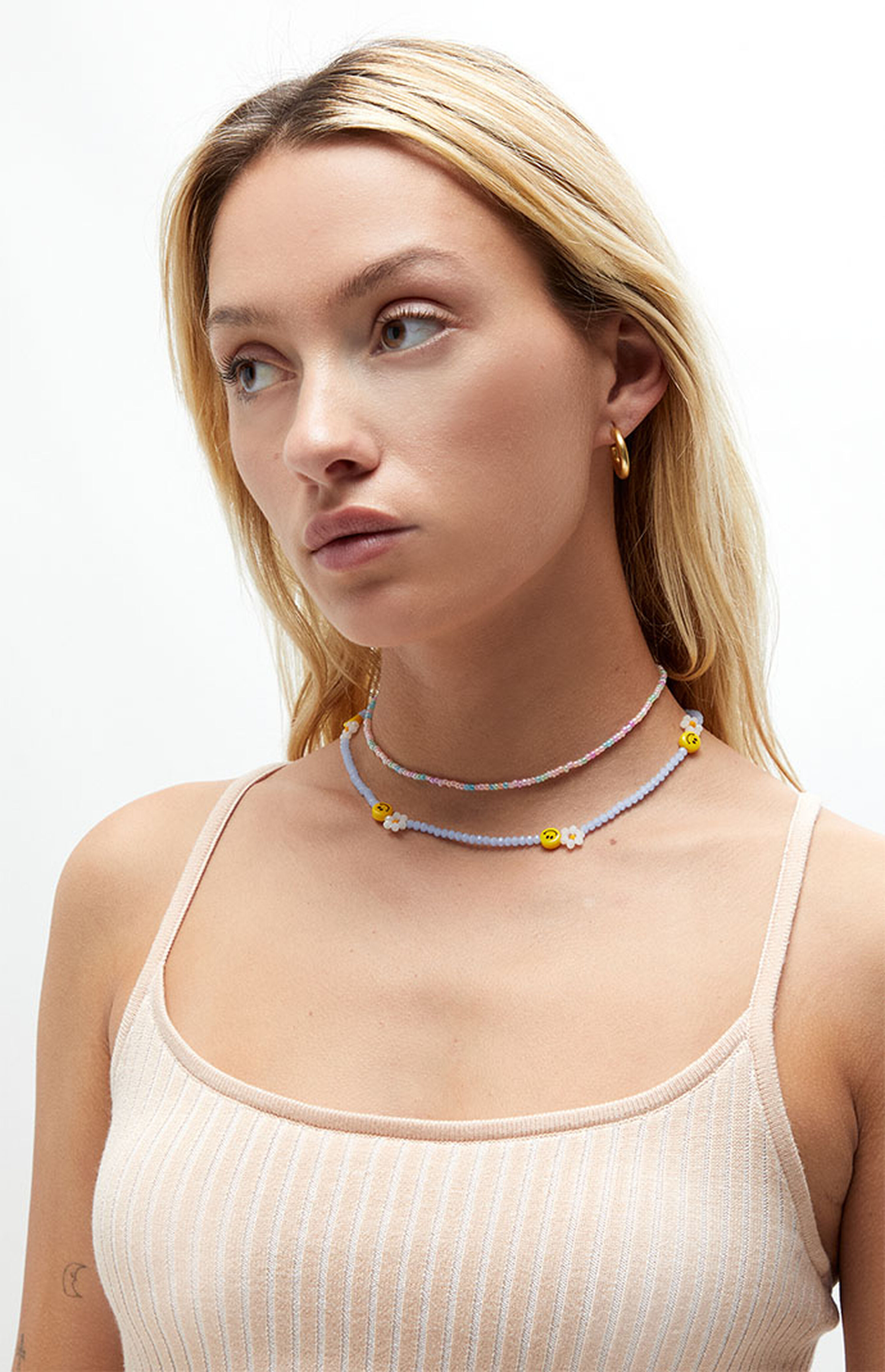 LA Hearts 2 Pack Smiley Beaded Necklaces | PacSun | PacSun