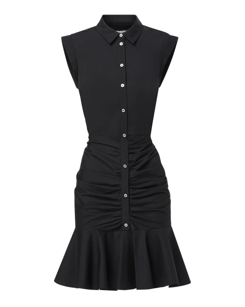 Bell Button Down Ruched Shirtdress | Veronica Beard