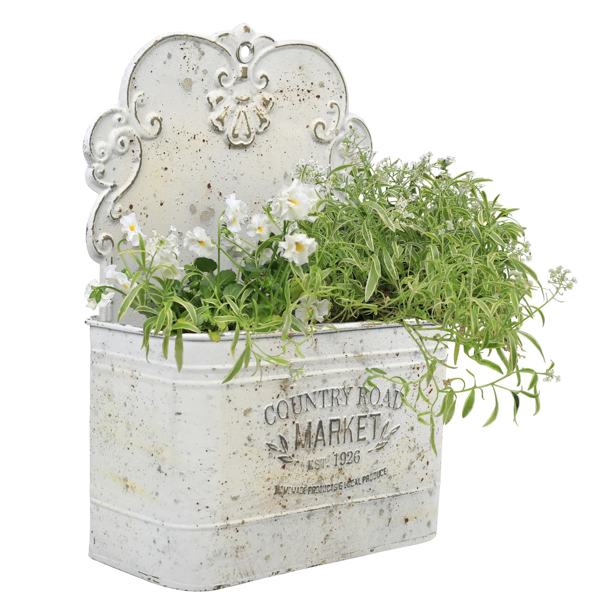 Vintage Metal Wall Planter for Outdoor/Indoor Plants,Wall Storage Basket for Letters Cards and Sm... | Wayfair North America