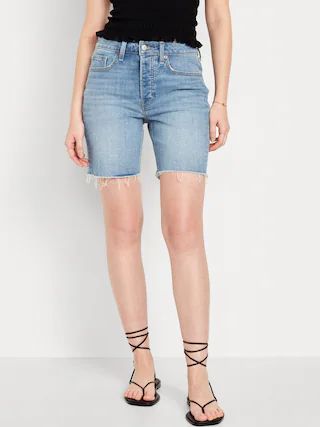 High-Waisted OG Button-Fly Jean Shorts -- 7-inch inseam | Old Navy (US)