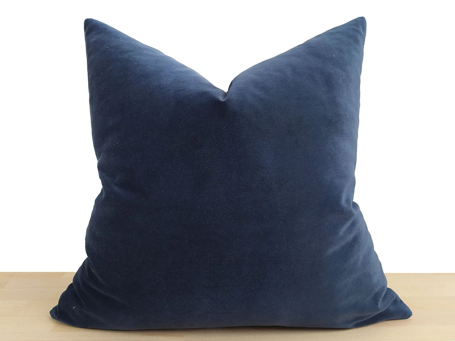 Navy Blue Velvet Pillow Cover Cotton Velvet Soft Fabric | Etsy | Etsy (US)