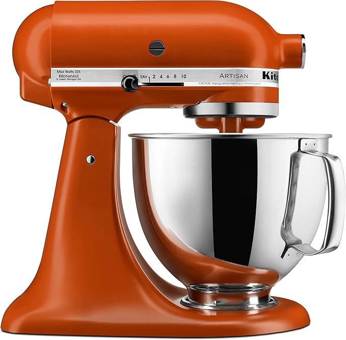 KitchenAid KSM150PSSC Stainless Steel Mixer Bowl, 5 Quart, Scorched Orange | Amazon (US)