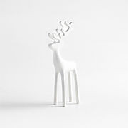 9" White Reindeer Decoration + Reviews | Crate & Barrel | Crate & Barrel