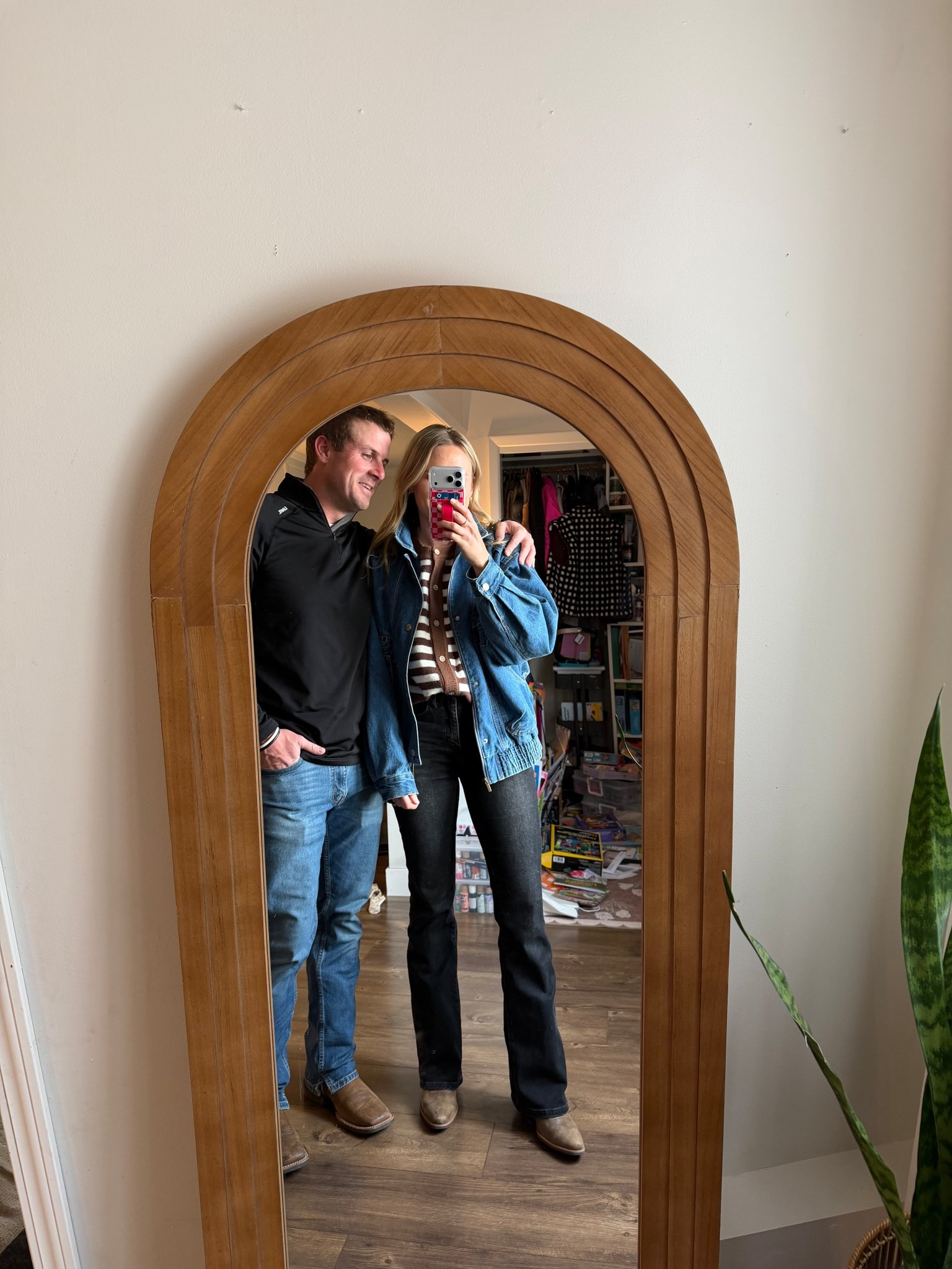 Size down in the jeans. Wearing a 24x32