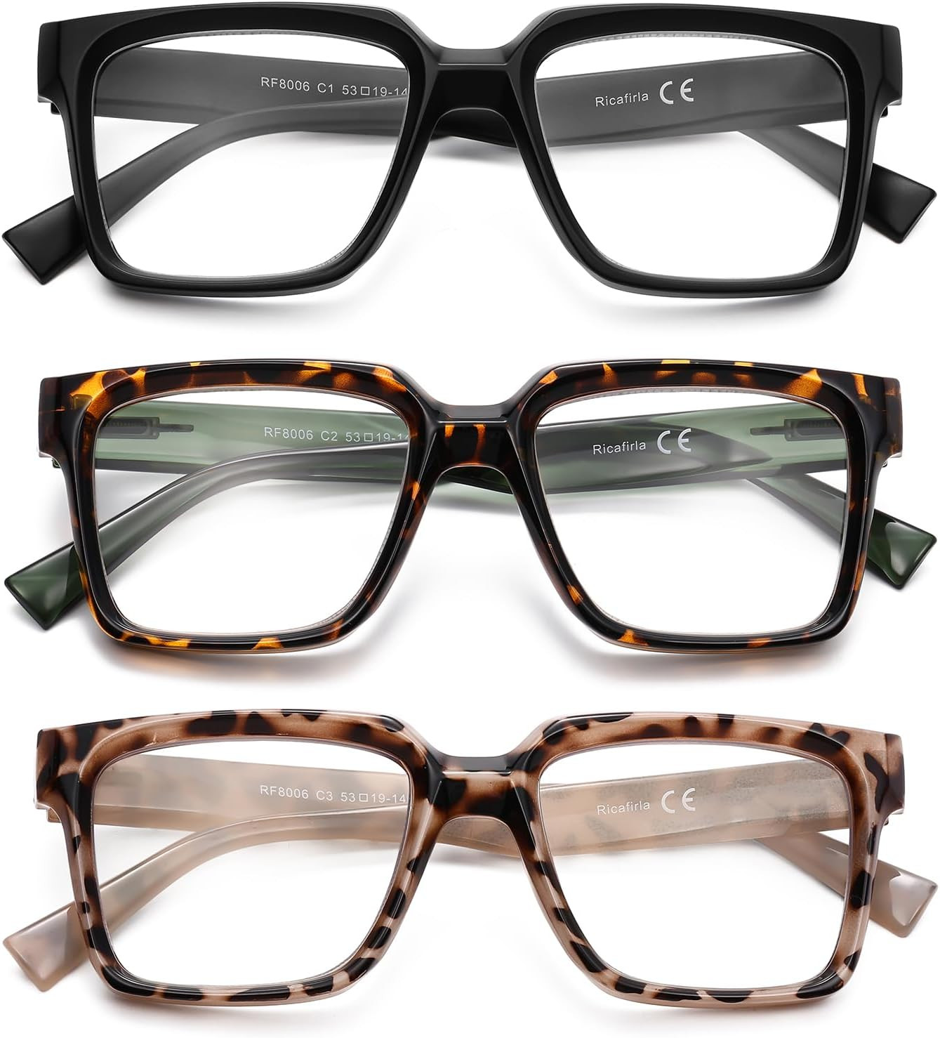 Oversized Reading Glasses Women Oprah Style Blue Light Blocking Computer Readers Designer Ladies Large Frame Square | Amazon (US)