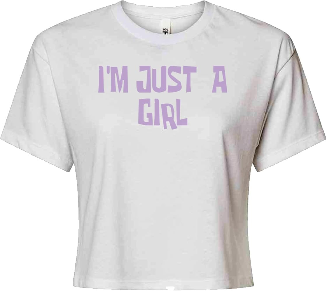 I'm Just A Girl Guts Music Womens Cropped T-Shirt, Soft Cotton Blend, Crop Top | Amazon (US)