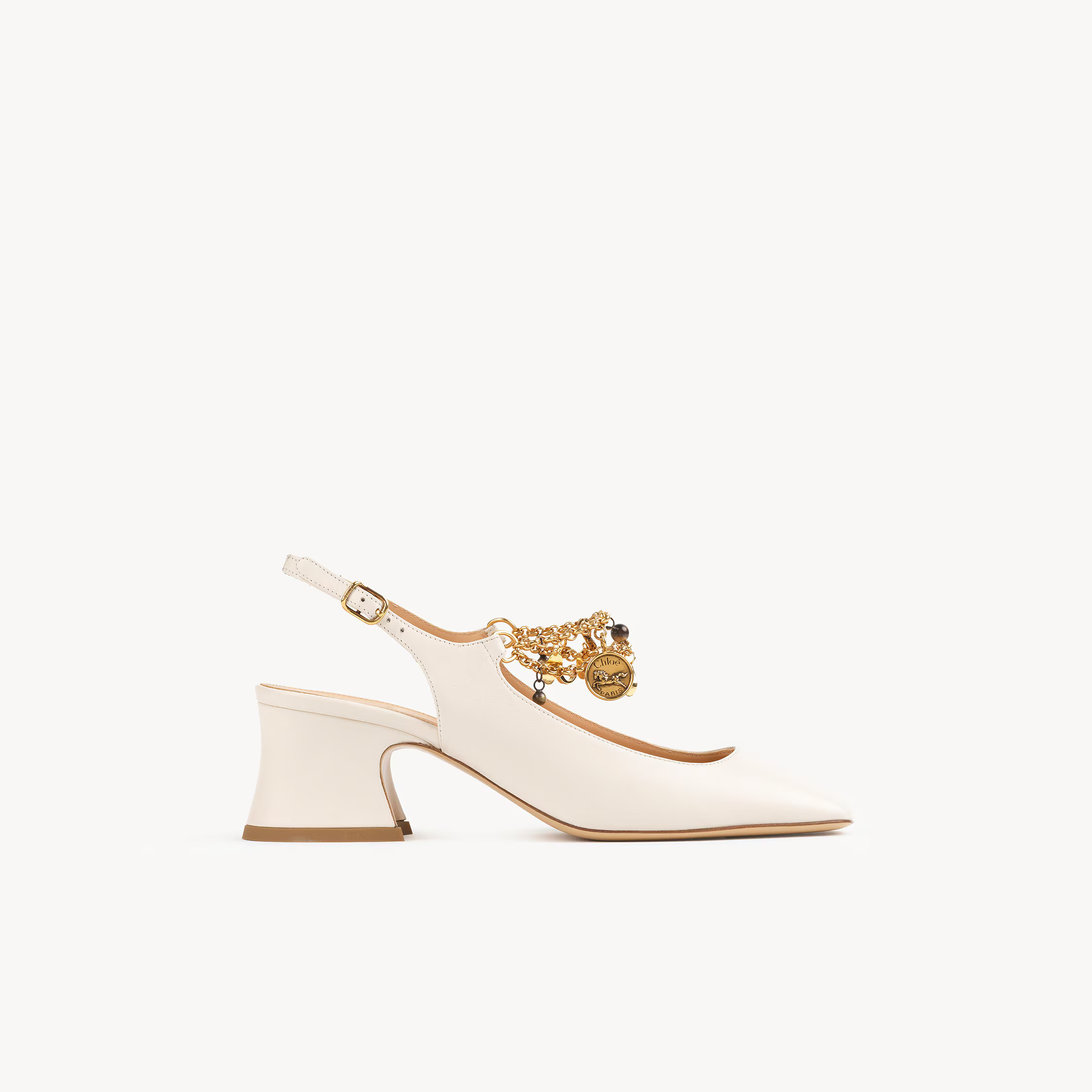 Chloé - Chloé Charms pump - Eggshell - 39.5 - Domestic Lamb | Chloe US