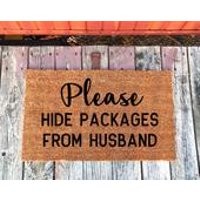 2 Sizes  Please Hide Packages From Husband  Coir Door Mat  Doormat  18 x 30 and 24 x 31.5  Housewarming Gift  Welcome Mat | Etsy (US)