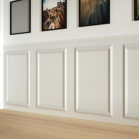 3 Set Accent Wall Molding Kit Premade Wainscoting Panels Wall Molding Peel and Stick Panel White ... | Amazon (US)