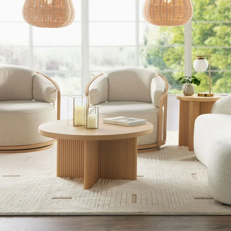 Better Homes & Gardens Lillian Fluted Coffee Table, Natural Pine Finish | Walmart (US)