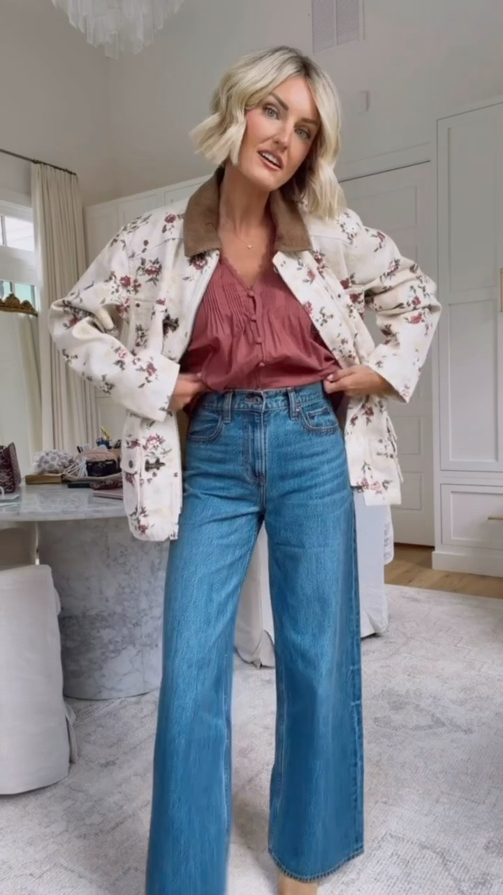 The perfect going into fall look 😍 Cannot get over the print on this barn jacket! Such a cute statement piece for fall! Wearing XS/25. Use my code AFLOVERLY for an additional 15% off!

Loverly Grey, Abercrombie, floral barn jacket, wide leg denim, wide leg jeans, fall fashion, fall outfit ideas, sale alert

#LTKootd #LTKSeasonal #LTKSaleAlert