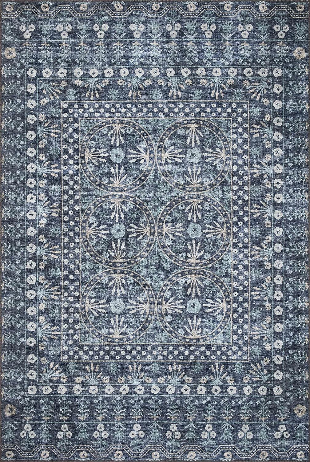 Rifle Paper Co. x Loloi Maison Collection MAO-03 Rosette Blue 7'-6" x 9'-6" Area Rug | Amazon (US)