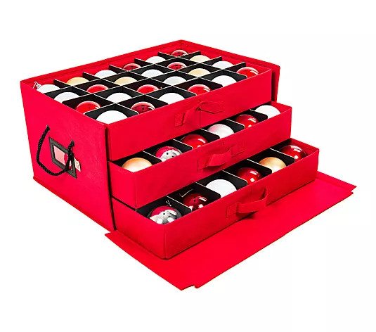 Make Your Selection: Santa's Bags Three-Drawer 3" Ornament Storage Box | QVC