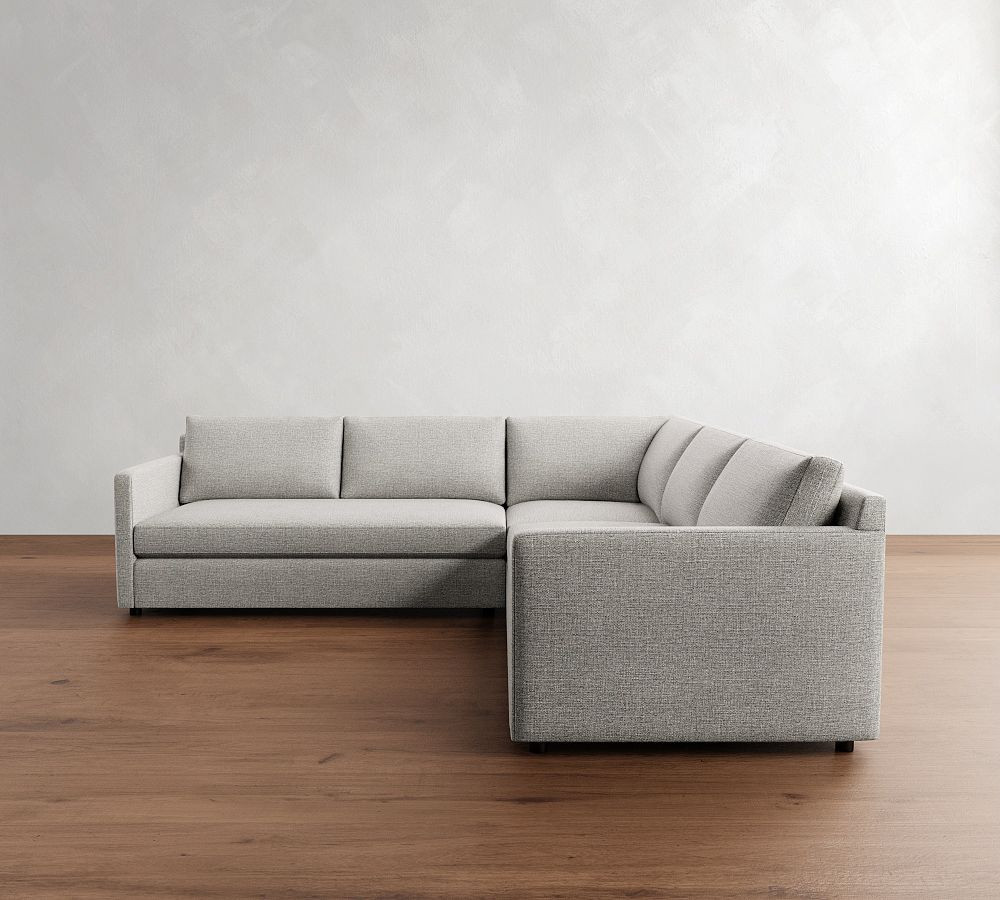 Pacifica Slim Arm 3-Piece L-Shaped Sectional (102"&ndash;106") | Pottery Barn (US)