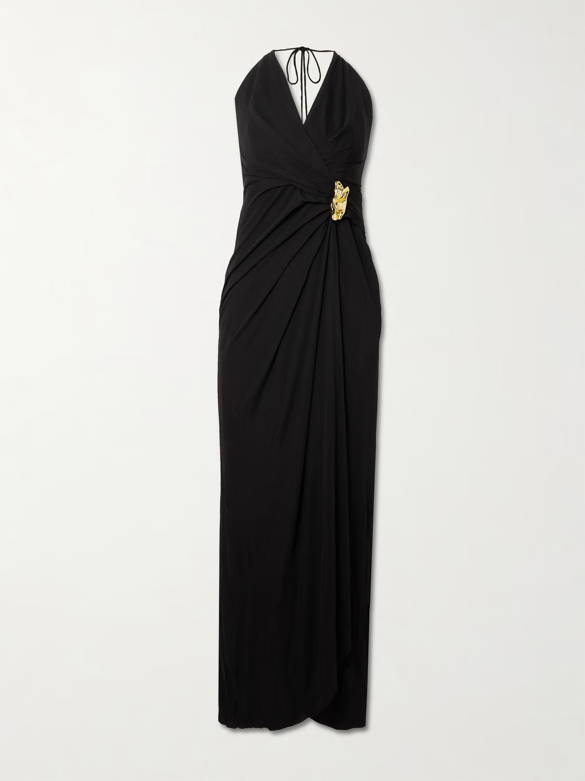 Zaley draped embellished jersey halterneck maxi dress | NET-A-PORTER (UK & EU)