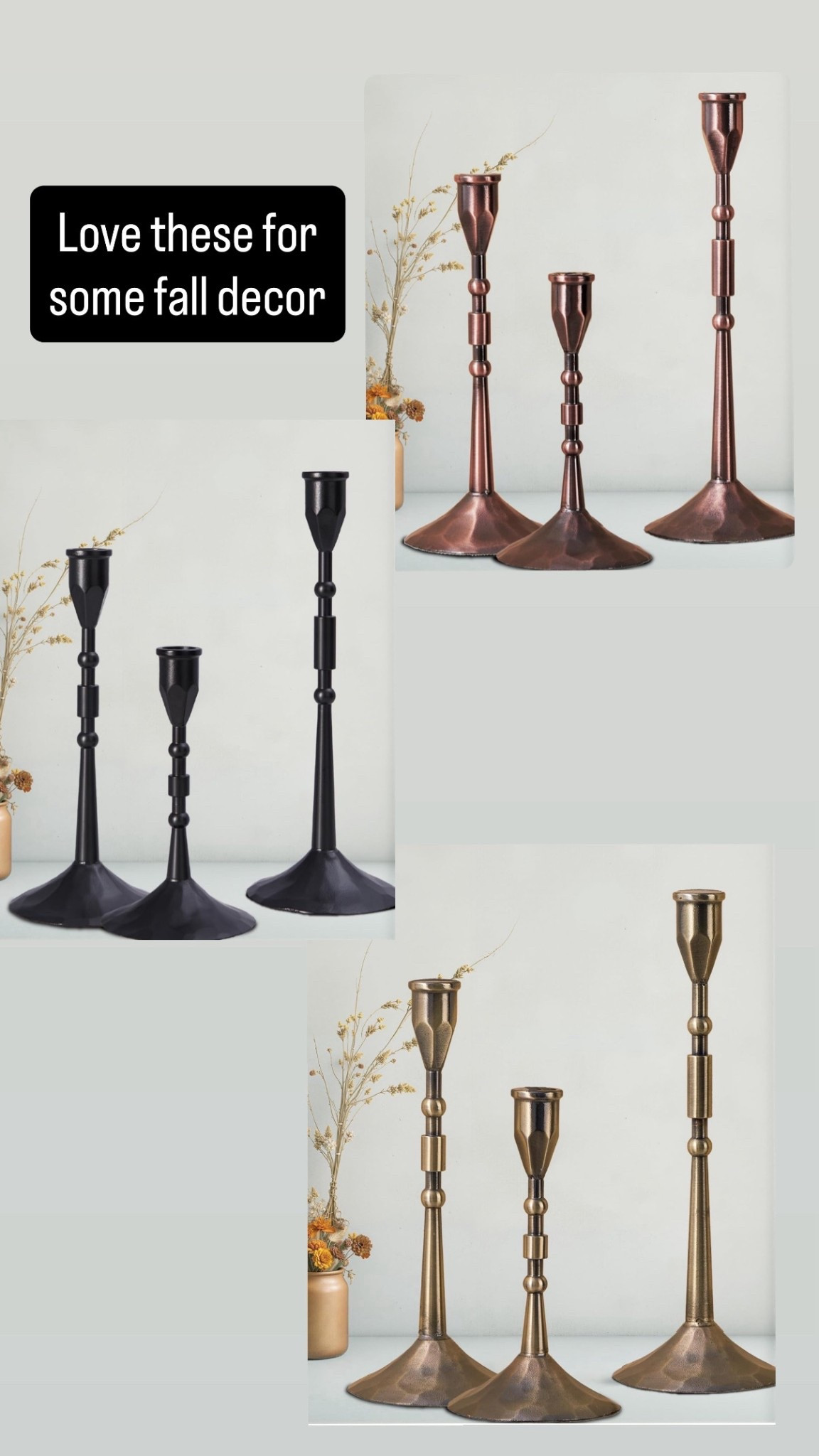 Fall decor. Candle stick holders. 

#LTKSaleAlert #LTKHome #LTKSeasonal