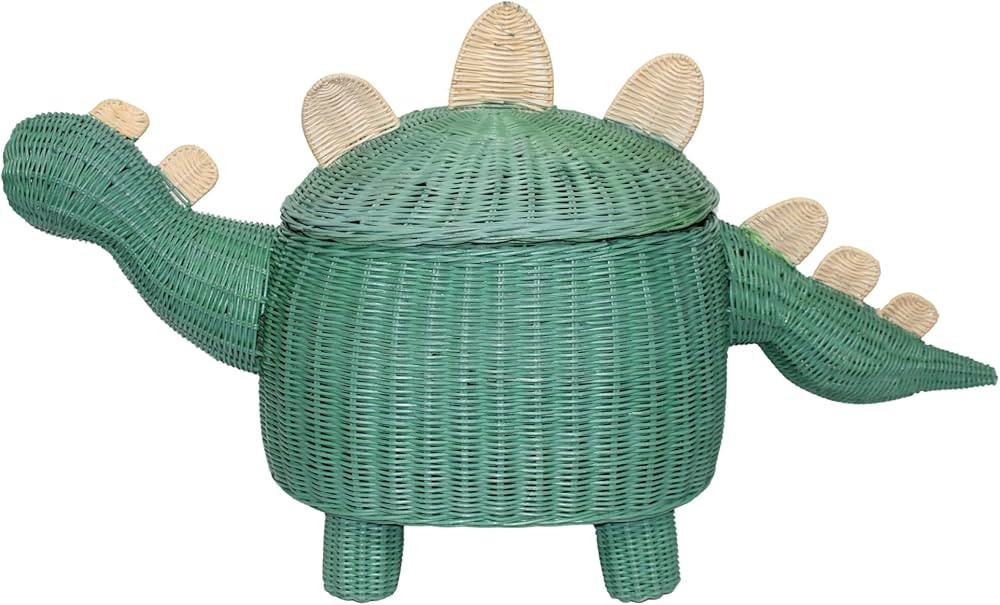 DINOSAUR HANDMADE RATTAN DRAGON Kids Room Park Nest Basket Wicker Bin Storage Boho Nursery Shelf ... | Amazon (US)