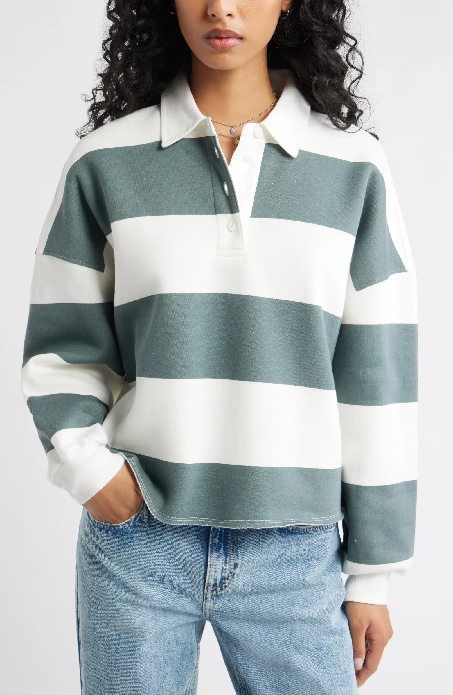 Stripe Cotton Blend Rugby Shirt | Nordstrom