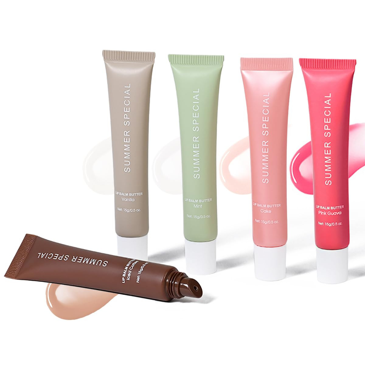 5-Color Summer Lip Balm Set With Shea Butter & Avocado Oil Natural Ingredients, Lightweight Non-S... | Amazon (US)