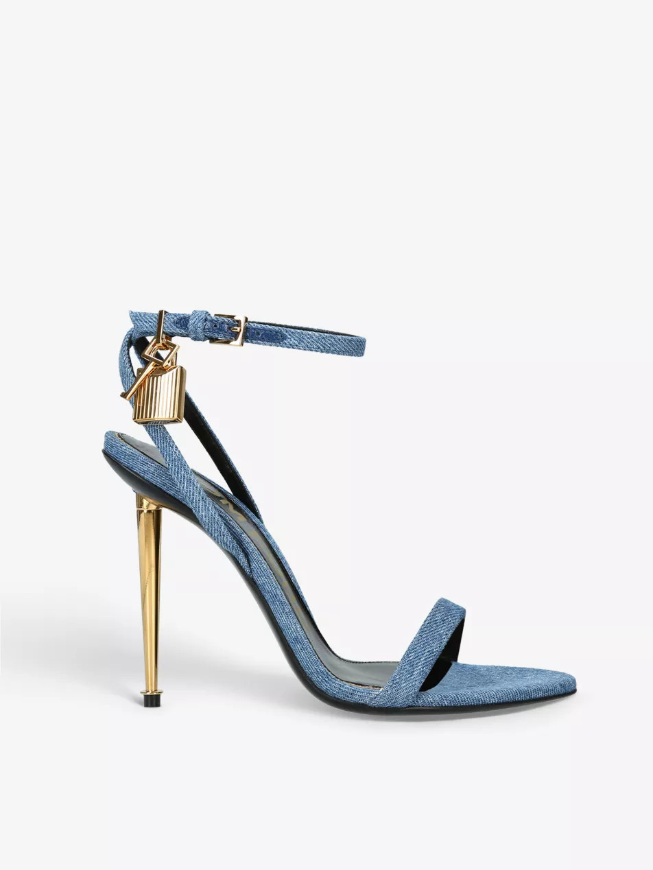 Padlock 105 buckle-embellishment leather heeled sandals | Selfridges