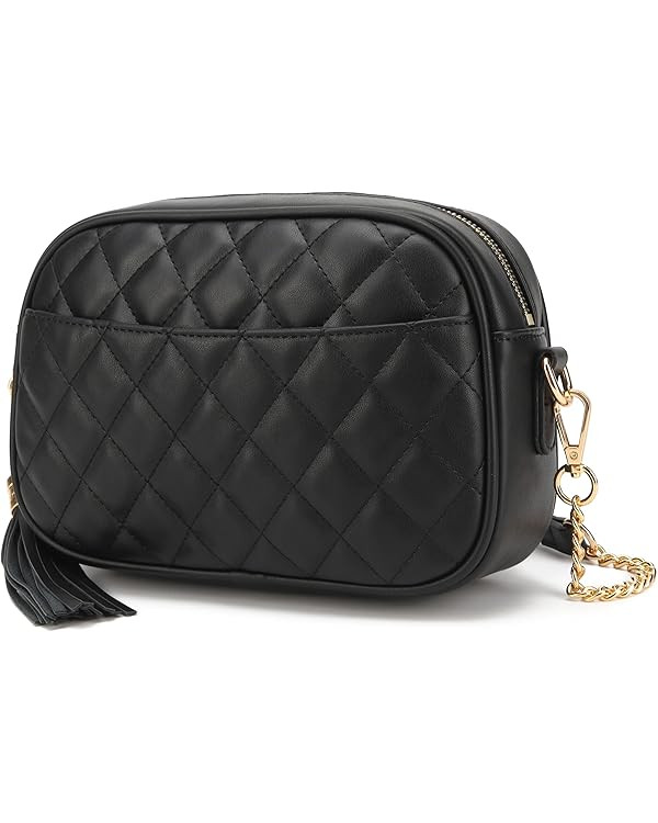 lola mae Quilted Crossbody Bag, Medium Lightweight Shoulder Purse Top Zipper Tassel Accent | Amazon (US)