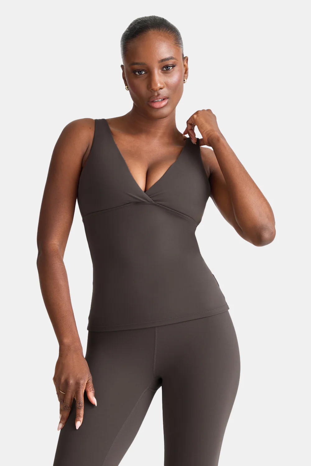 DayFlex V Neck Vest - Mocha Brown | TALA (UK)