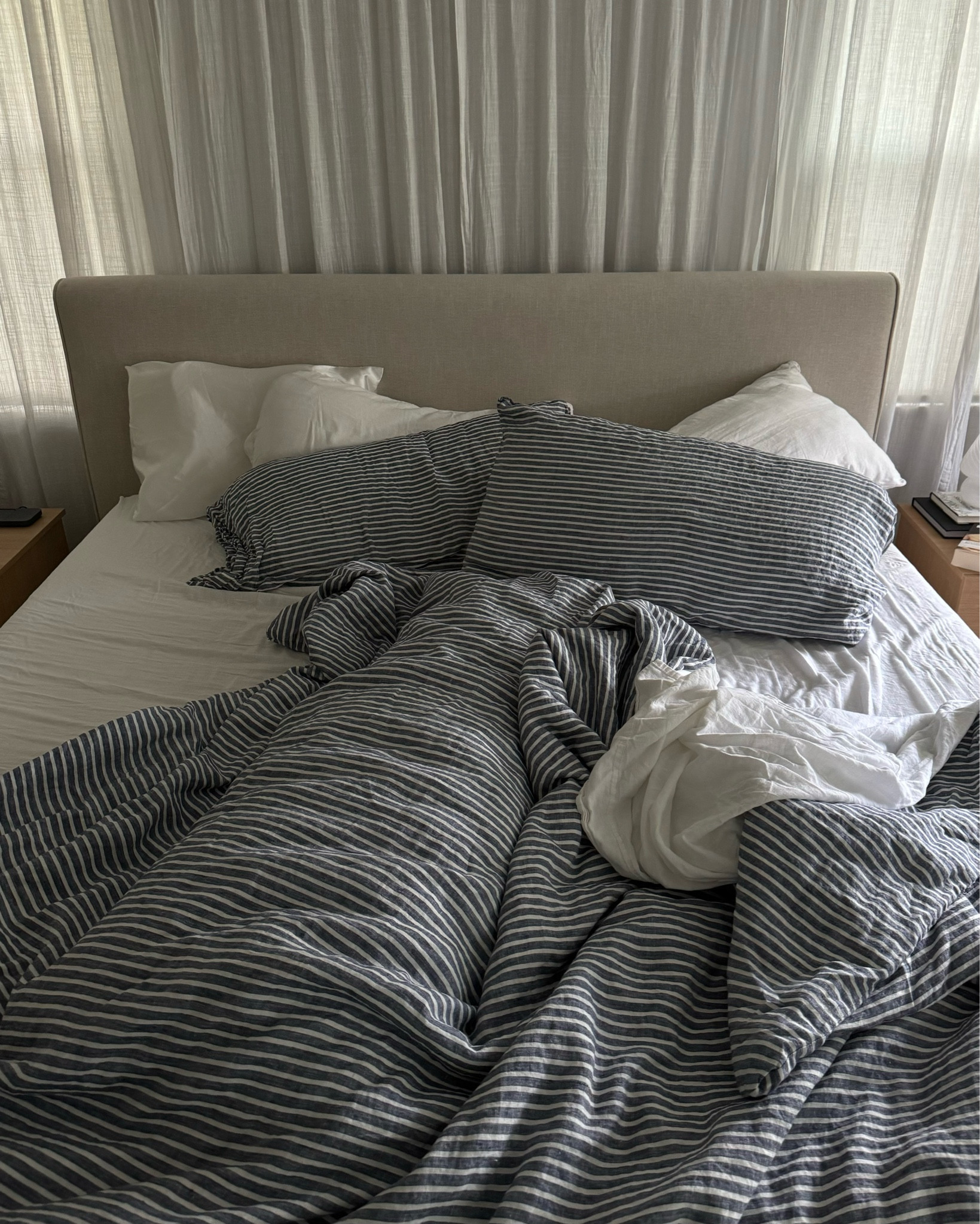 summer bedding refresh ~ striped linen duvet cover & shams 🤍 

#LTKSummerSales #LTKHome #LTKSeasonal