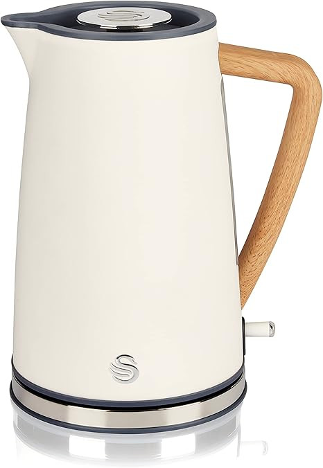 Swan SK14610WHTN Nordic Electric Kettle, 10"x6.3"x8.7", Cotton White | Amazon (US)