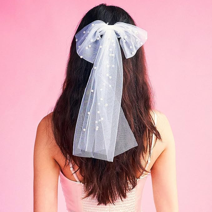xo, Fetti Bachelorette Party Decorations Pearl White Hair Bow - Bride to Be | Bridal Shower Gift,... | Amazon (US)