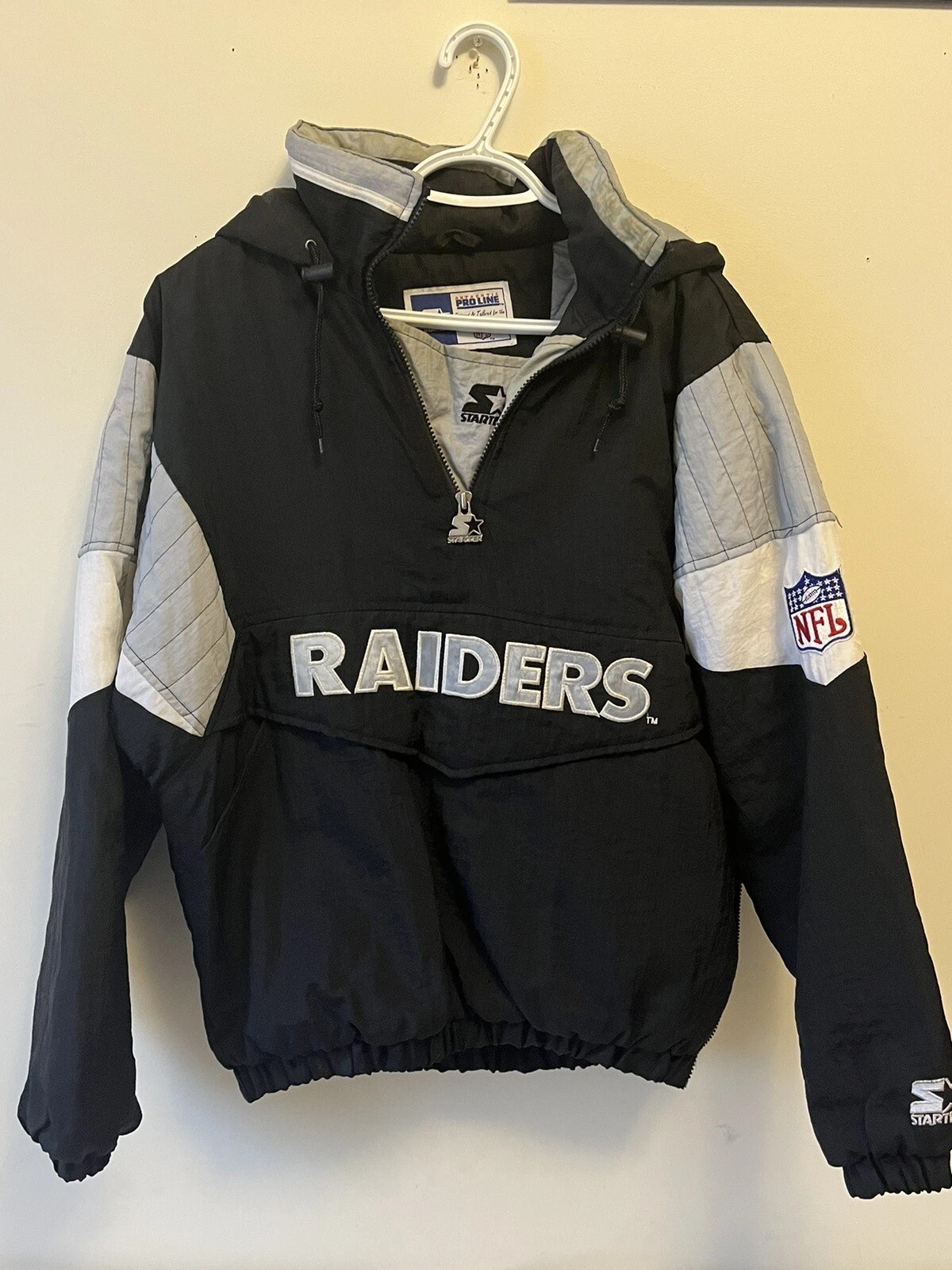 Vintage 90s Los Angeles LA Raiders Starter Pullover Jacket Parka NFL | eBay US