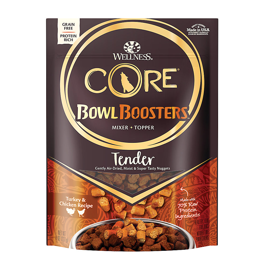 Wellness® CORE® Bowl Booster Tender Dog Food Top - Grain Free, Natural, Turkey & Chicken | PetSmart