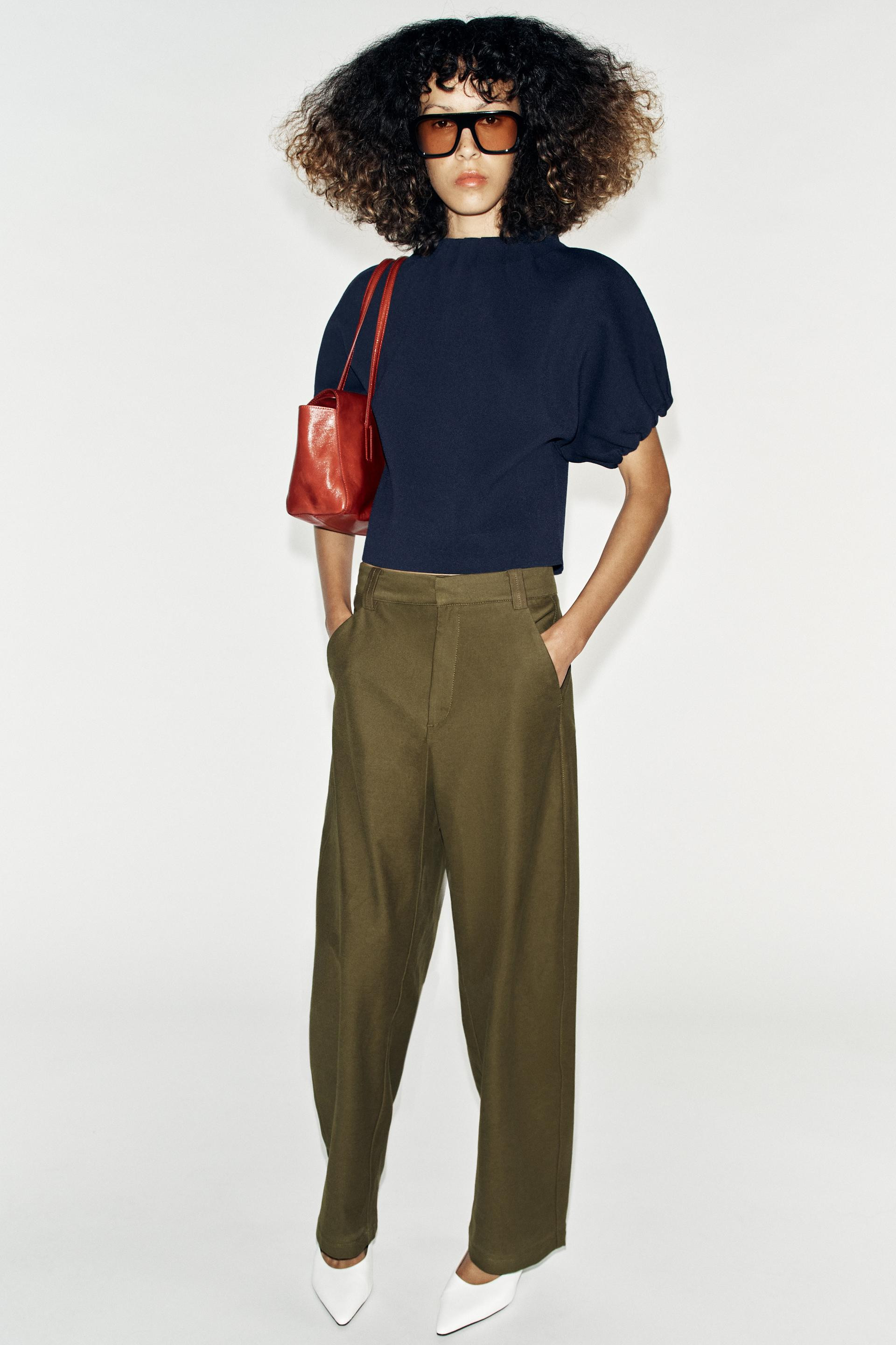 Zara - Ruched Knit Top - White - L - Woman | Zara US