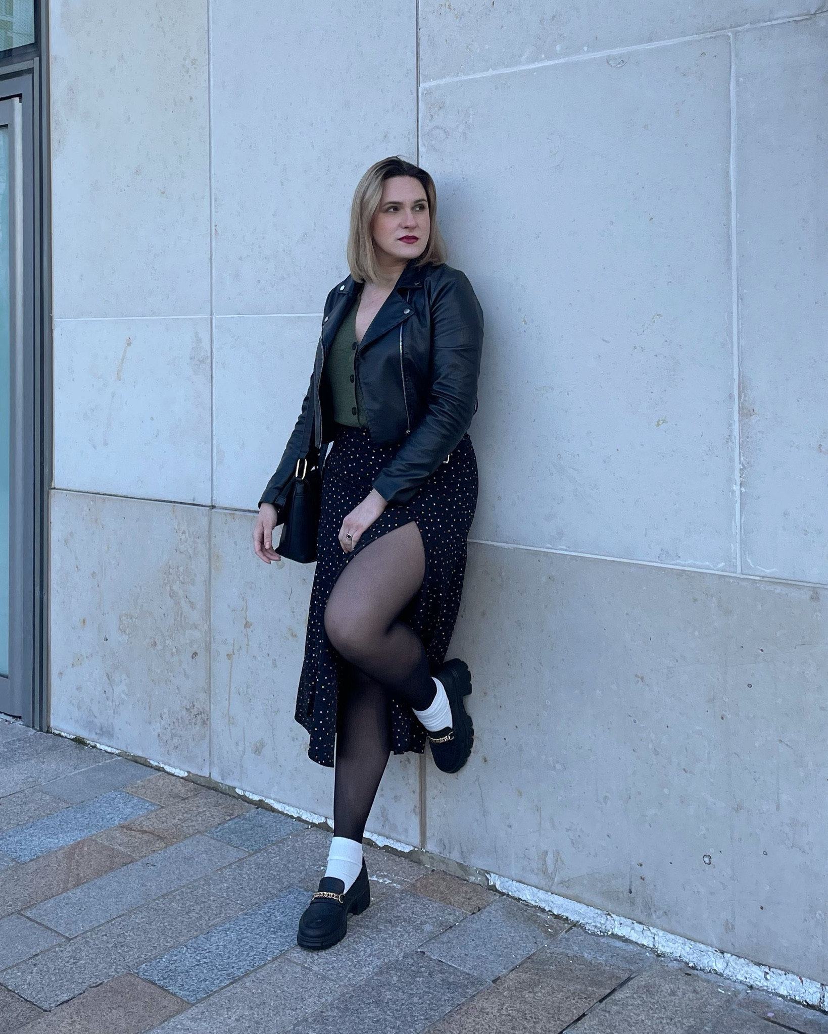 Rocker outfit! Midi skirt with split hem, chunky loafers and white socks

#LTKstyletip #LTKshoecrush #LTKSeasonal