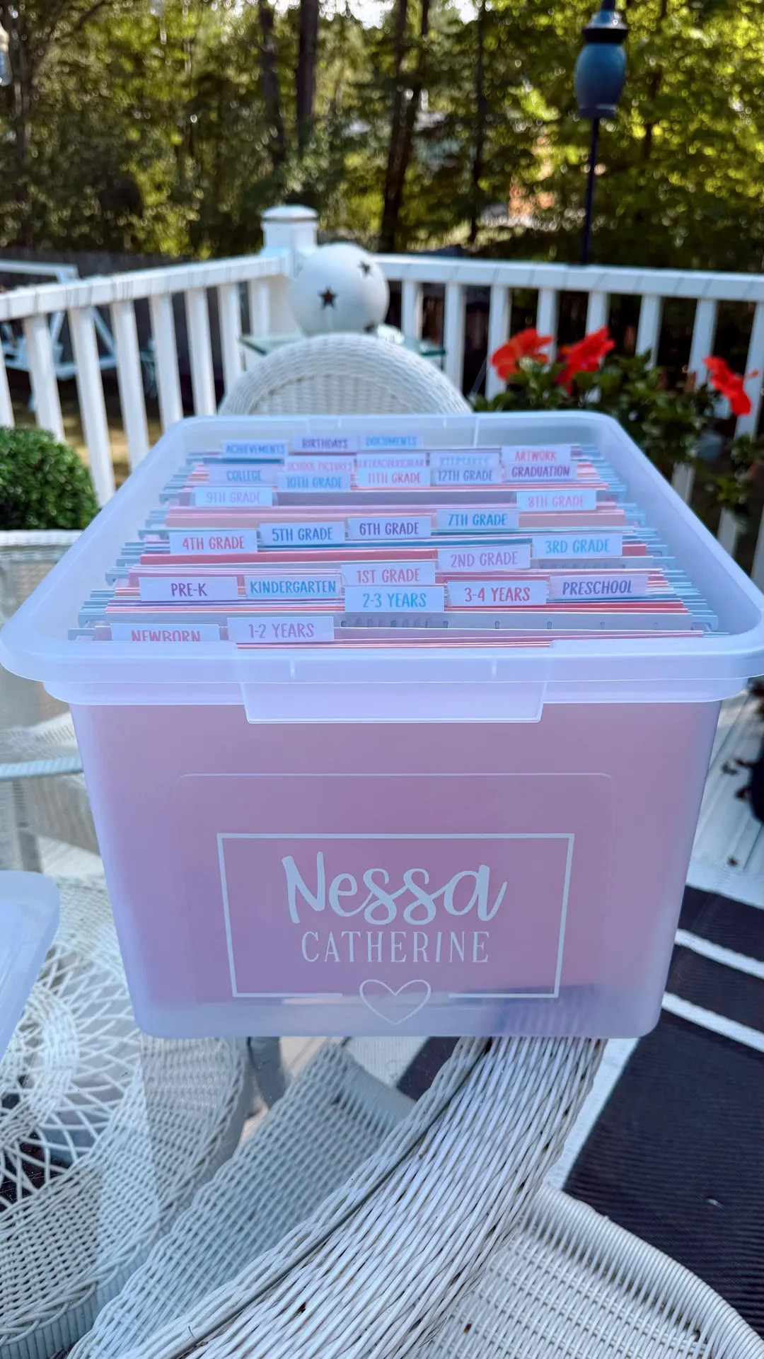 Personalized Milestone + Memory Organizer, Child File Bin, Tote Organization, School + Baby Organ... | Etsy (US)