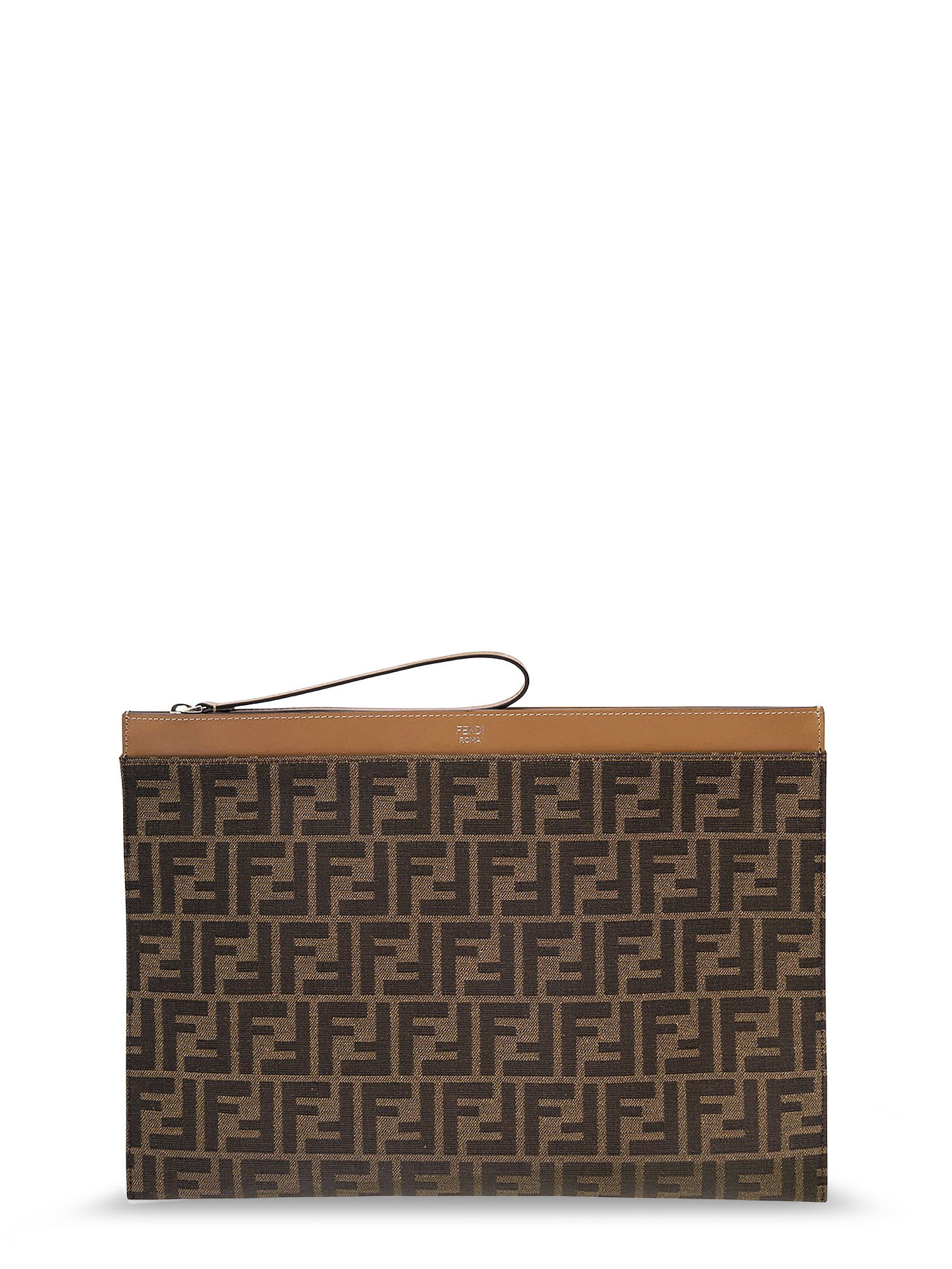 Fendi Ff Jacquard Fabric Flat Pouch Large | Italist.com US