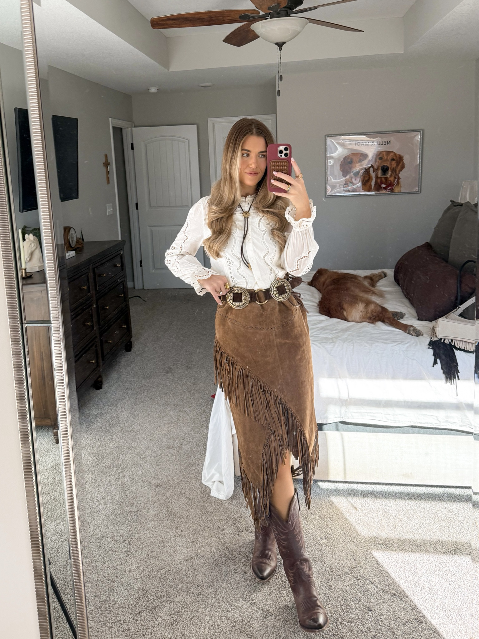 top in a small, size down in skirt! i am in a small but i need an XS, size down half size in cowboy boots 

western outfit, country concert, rodeo outfit 

#LTKgrwm #LTKTall #LTKootd