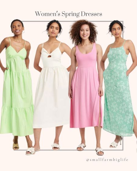 Women’s spring dresses at Target. Easter dresses. Date night outfit. White knit ballet midi sundress. Green maxi sundress. Mint jacquard maxi slip dress. Pink midi ballet dress. Over 40 style  

#LTKmidsize #LTKfindsunder50 #LTKover40